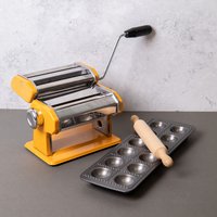 Bundle Set of Pasta Maker and Non-Stick Ravioli Mould Set - Yellow