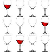 Misket Red Wine Glasses - 365ml - Pack of 12 - Clear