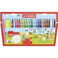 STABILO Trio A-Z Fibre-Tip Pen with Triangular Grip Zone - Multi-colour / 30
