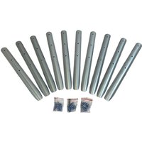 Lawn Edging Log Roll Stakes (Pack of 10) - Silver