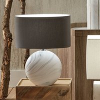 Marble Effect Ceramic Table Lamp With Lampshade - Marble effect / 18cm