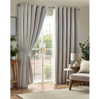 Chenille Blackout Ring Top Eyelet Curtains - 137cm / 117cm