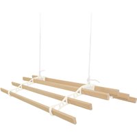 Clothes Airer Ceiling Pulley 6 Lath Maid Victorian Laundry Dryer Rack Kitchen - Ivory / 140cm