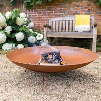 Pre-Rusted Corten Steel Fire Pit - Rust / 80cm