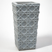 Grey Glazed Ceramic with Thales Geometric Pattern Planter - Grey / 31l