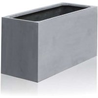 Polystone Grey Rectangle Trough Planter - Grey / 110l