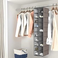 20 Compartments Hanging Organiser for Shoes - Grey