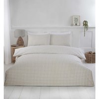 Cottagecore Gingham Duvet Cover Set - Natural / Double