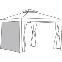 Replacement Garden Gazebo Side Panels - Grey / Plain