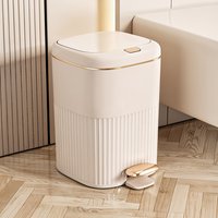 15L Step-On Trash Bin with Soft-Close Lid - White