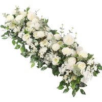 White Rose Floral Aisle Decor for Weddings - Milky White/Green