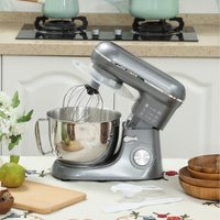 HOMCOM Stand Mixer 4.5L Food Mixer for Baking 6 Speeds and Pulse Setting - Sliver