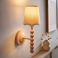 Bobbins Pastel Wall Light with Scallop Shade - Rose Pink / No / 1