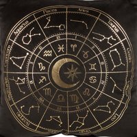 Celestial Elegance Astrology Wheel Cushion 35Cm - Black