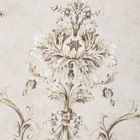 Vintage Non-Pasted Non-Woven Damask 3D Embossed Wallpaper Roll - Light Cream
