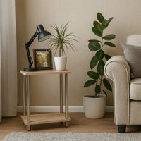 Modern Bedside Table with Undershelf - Oak