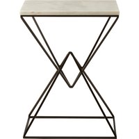 Shalimar Marble top Rectangular Side Table - White