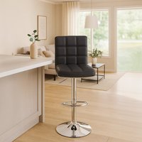 Tavor Grey Faux Leather Bar Chair - Grey