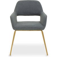 Stockholm Grey and Gold Dining Chair - Grey