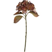 Set of 3 Artificial Hydrangea Stems Autumn Browns - Brown