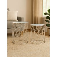 Arcana Set Of Two Side Tables - Gold, Clear