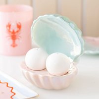 Clam Shell Salt and Pepper Shakers - Pastel Shades