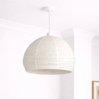 CGC Hester White Linen Large Round Open Easy Fit Hand Made Lampshade - White