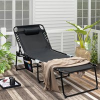 Costway Oversize Folding Chaise Lounge - Black