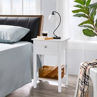 Set of 2 Bedside Tables - White