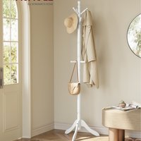 Coat Rack Stand, Coat Tree with 10 Hooks for Hats, Bags, Purses - Cloud White