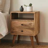 Solid Wood Classic Oak-ish Bedside - Oak-ish