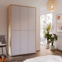 Alice Springs Shoe Cabinet with 6 Doors Push-Open in Artisan Oak - Artisan Oak and Light Grey Doors