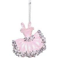 Angel Kisses, Pink Silver Dress Ornament Angel Kisses, Pink Silver Dress Ornament