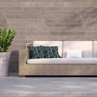 Gold Teal Geometric Pattern Outdoor Cushion - Yellow / 60cm