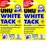 Pack of 2 UHU White Tack Adhesive - White