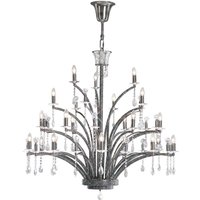 Orlando Ceiling Pendant Chandelier Black Chrome, Crystal (Requires Assembly) - Black Chrome