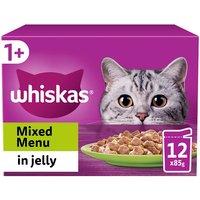 Whiskas, Whiskas 1+ Pouches in Jelly - Mixed Menu / 12 Whiskas, Whiskas 1+ Pouches in Jelly - Mixed Menu / 12
