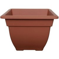 Large 38cm Square Bell Planter Plastic Terracota Colour Garden Pot - Terracotta / 1