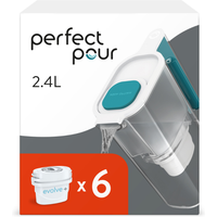 Perfect Pour 2.4 Litre Water Filter Jug - Blue / 6 pack