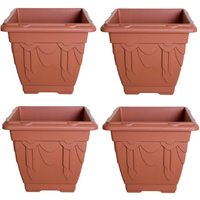 30cm Terracotta Square Venetian Pot - Terracotta / 4