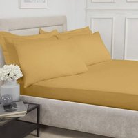 Percale Deep Single Bed Flat Sheet - Ochre