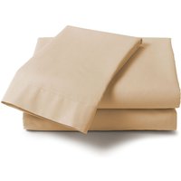 Percale Pastel Double Bed Fitted Sheet - Natural