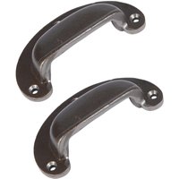 Hammer Tongs Wide Lipped Cabinet Cup Handle - W95mm x H40mm - Pack of 2 - Raw