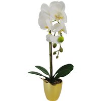 Artificial Orchid Dark White Silver - White Gold