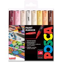 Wallet of 8 POSCA PC-1M Paint Marker Art Pens 0.7mm - Warm Neutrals / Warm Neutrals