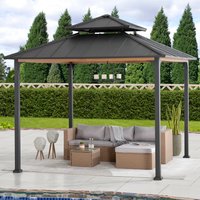 Sunjoy Outdoor Patio Steel Gazebo Pasu - Anthracite