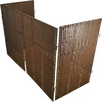 Rattan Effect Wheelie Bin Screen - Brown / Triple