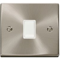 Satin Brushed Chrome 1 Gang 20A DP Switch - White