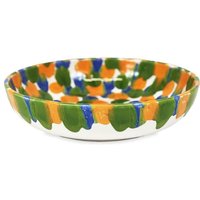 Petalo Hand Painted Ceramic Bowls - Blue Green Oramge