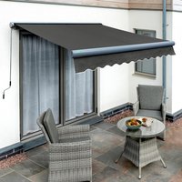 Electric Patio Awning Garden Canopy Full Cassette Charcoal - Charcoal / 95kg